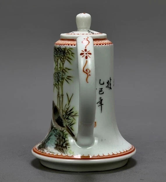 5.6" China Powder enamel porcelain flowers bird Teapot tea set tea maker statue | eBay