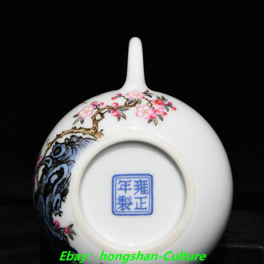2.8" Yongzheng Dynasty Colour Enamel Porcelain Tree Flower Bird Lid Teapot Pot | eBay