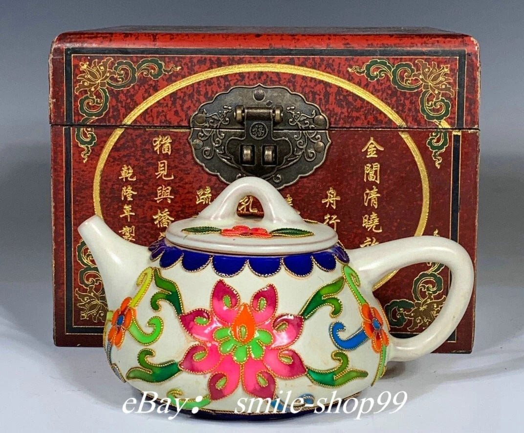 5.1"Song Dynasty Ru Kiln Enamel Colour Porcelain Gilt Flower Wine Tea Pot Flagon | eBay