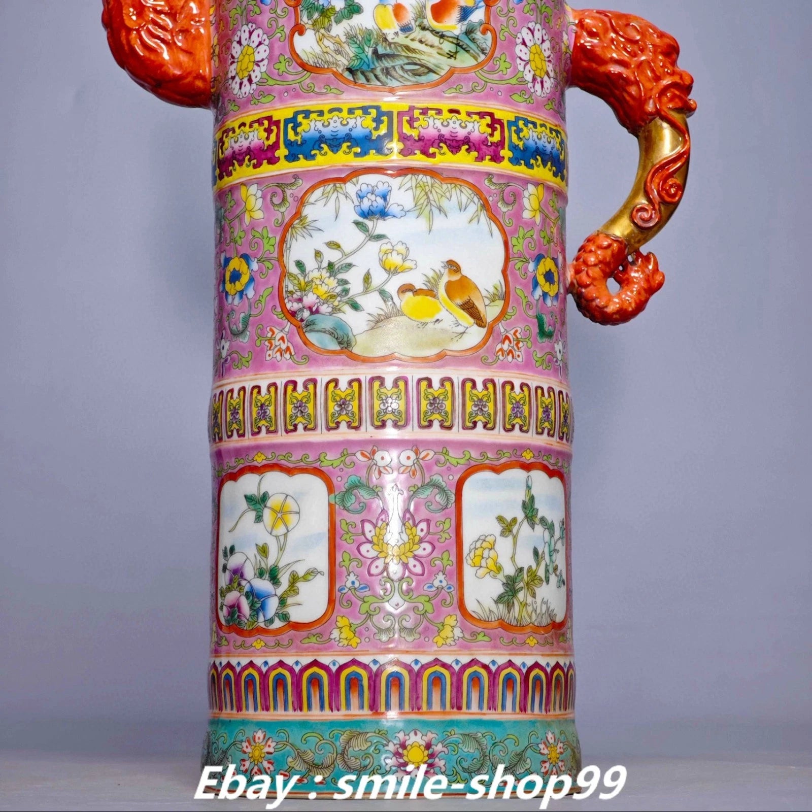 20.4" Yongzheng Enamel Colour Porcelain Gilt Flower Bird Wine Tea Pot Flagon | eBay