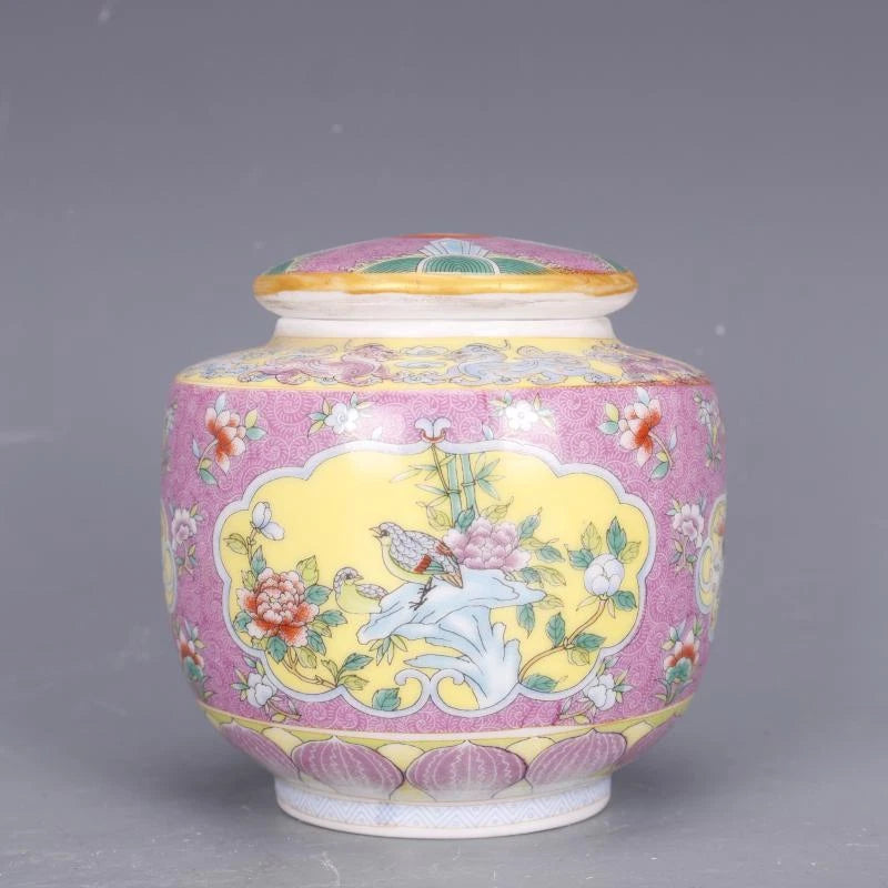 3.9" Chinese Colour Enamels Porcelain Flower Animal Bird Caddy Tea Pot | eBay