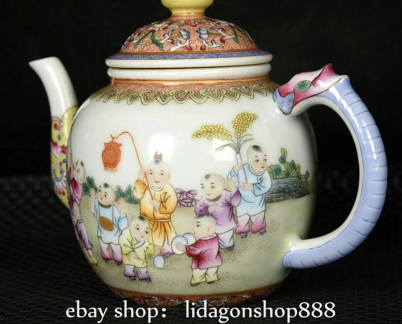 6.2" Qianlong Marked Enamel Porcelain Gilt Human Child Pattern Wine Teapot | eBay