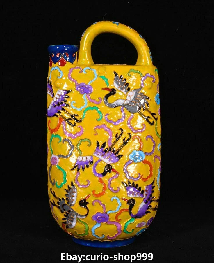 10.2"Old Dynasty Filigree Enamel Porcelain Phoenix Crane Bird Wine Teapot Flagon | eBay