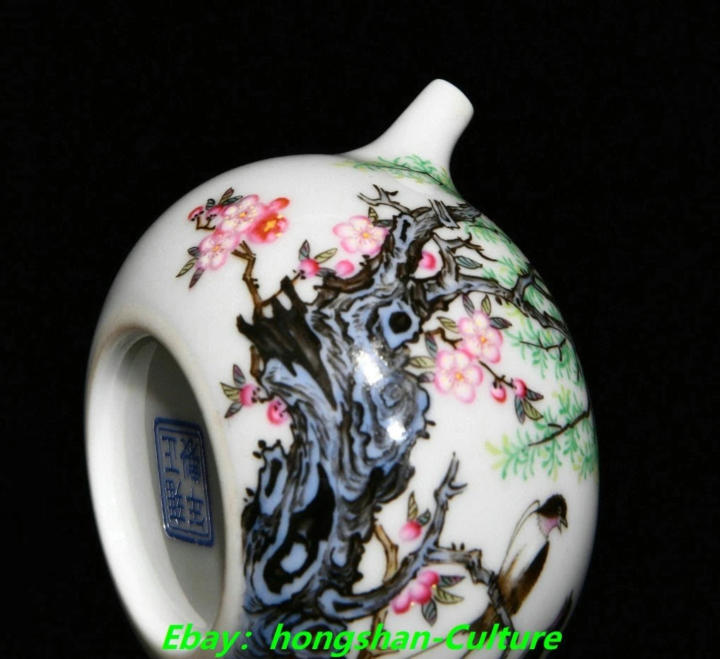 2.8" Yongzheng Dynasty Colour Enamel Porcelain Tree Flower Bird Lid Teapot Pot | eBay