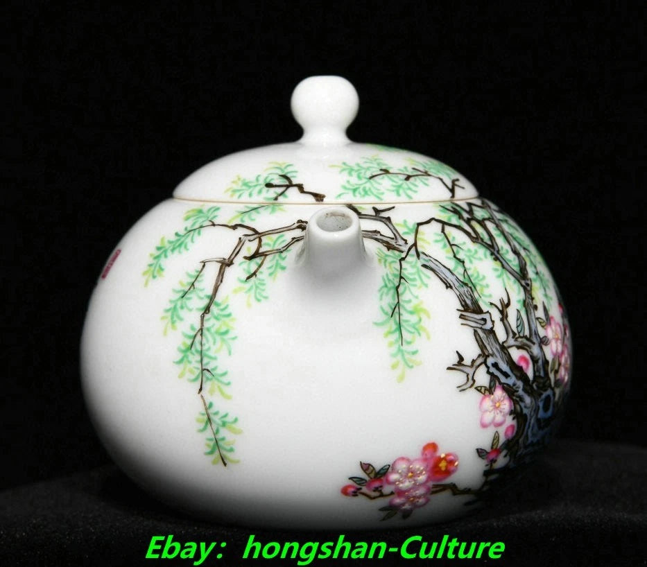 2.8" Yongzheng Dynasty Colour Enamel Porcelain Tree Flower Bird Lid Teapot Pot | eBay