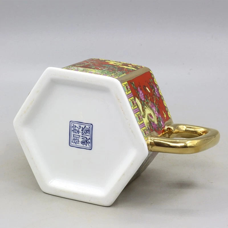 6.5" Chinese Qing Colour Enamels Porcelain Gild Flower Six Sides Teapot | eBay