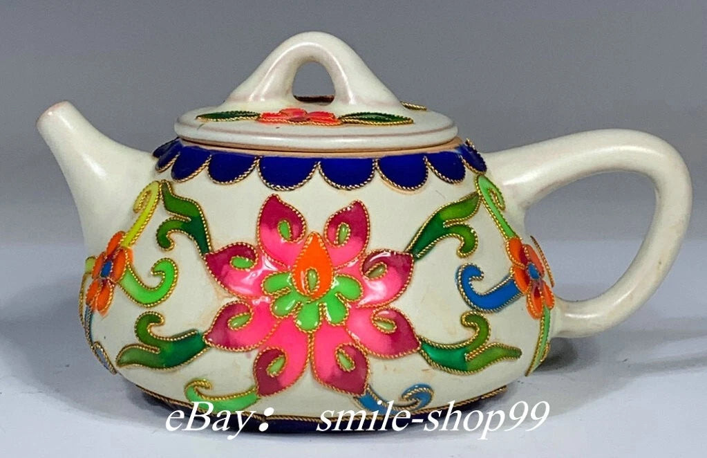 5.1"Song Dynasty Ru Kiln Enamel Colour Porcelain Gilt Flower Wine Tea Pot Flagon | eBay