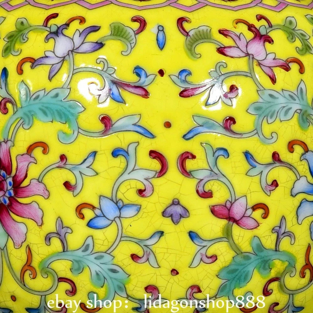 6.8" Qing Yongzheng Marked Enamel Porcelain Flower Leaf Pattern Wine Tea Pot