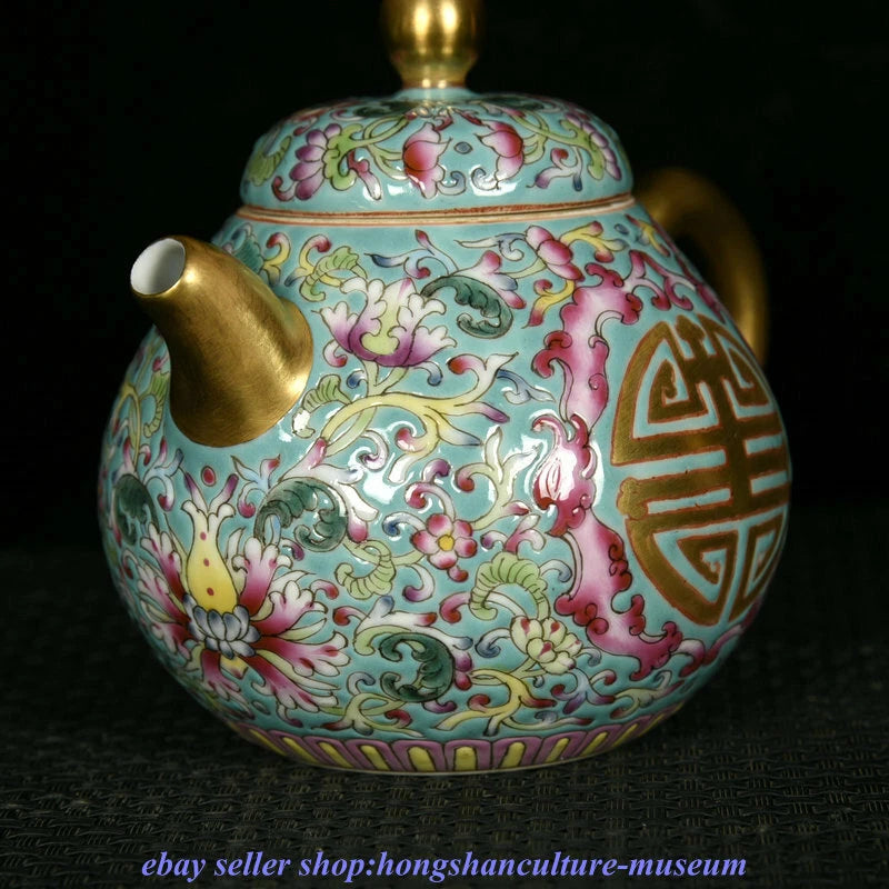 4.8 " Yongzheng Marked China Colour Enamel Porcelain Gilt Dynasty Flower Teapot | eBay