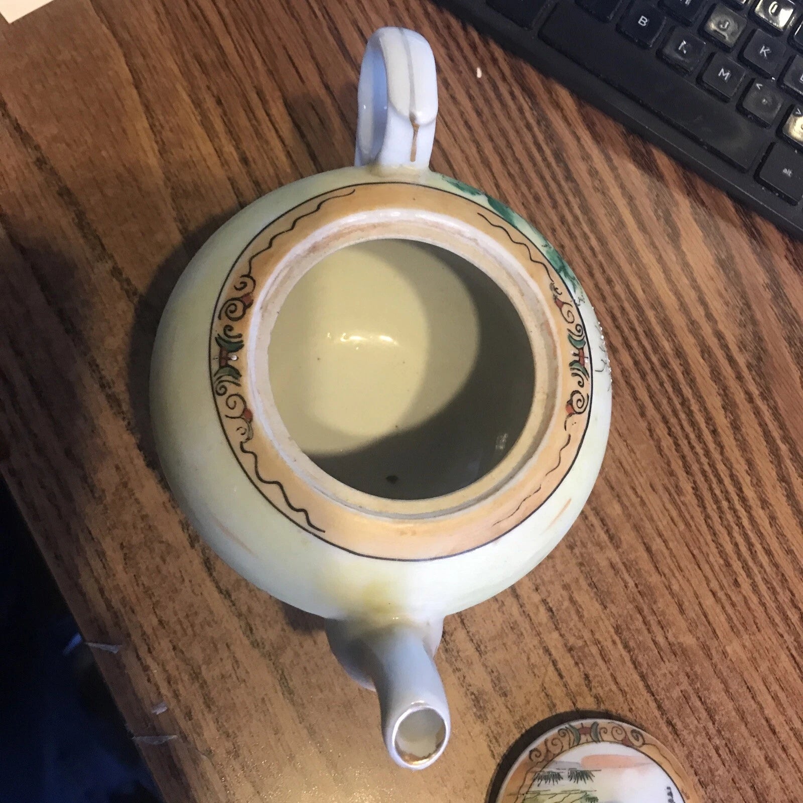 "Made in Nippon" - Hand Painted Landscape Scene Sunset - Lake - Enamel Teapot | eBay