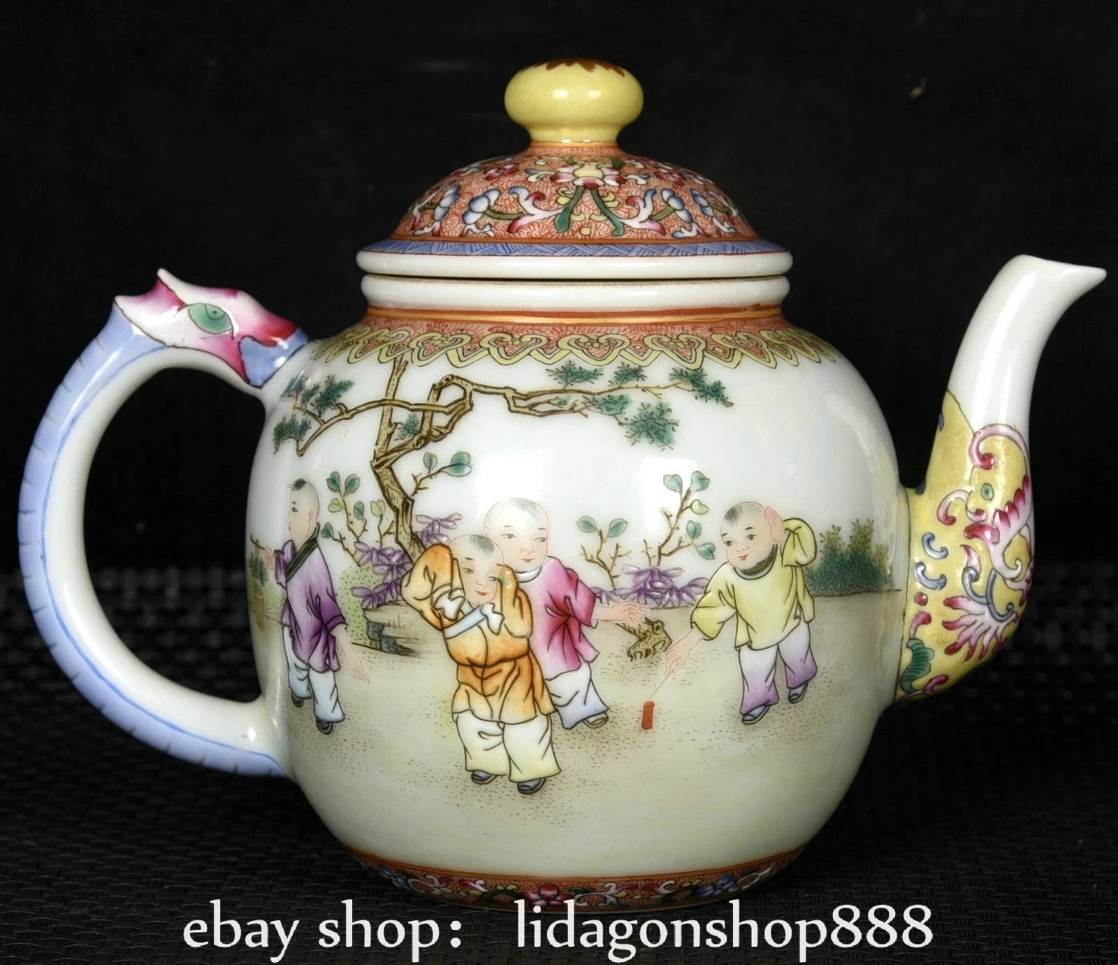 6.2" Qianlong Marked Enamel Porcelain Gilt Human Child Pattern Wine Teapot | eBay