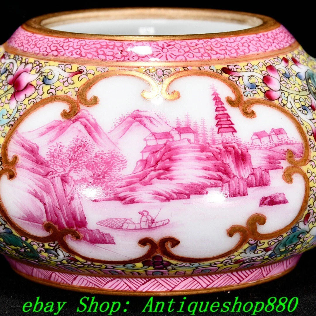 5.1"Qing Qianlong Enamel Colour Porcelain Gold Flower Bird Wine Tea Pot Flagon | eBay