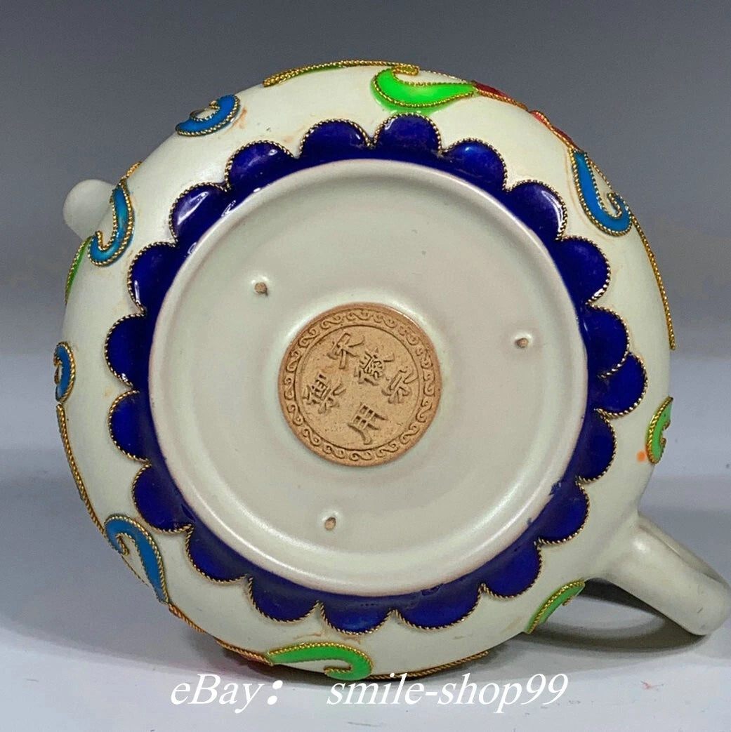 5.1"Song Dynasty Ru Kiln Enamel Colour Porcelain Gilt Flower Wine Tea Pot Flagon | eBay
