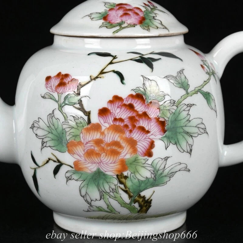 6.8" Old Chinese Kangxi Enamel Porcelain Dynasty Flower Tea Pot Kettle | eBay