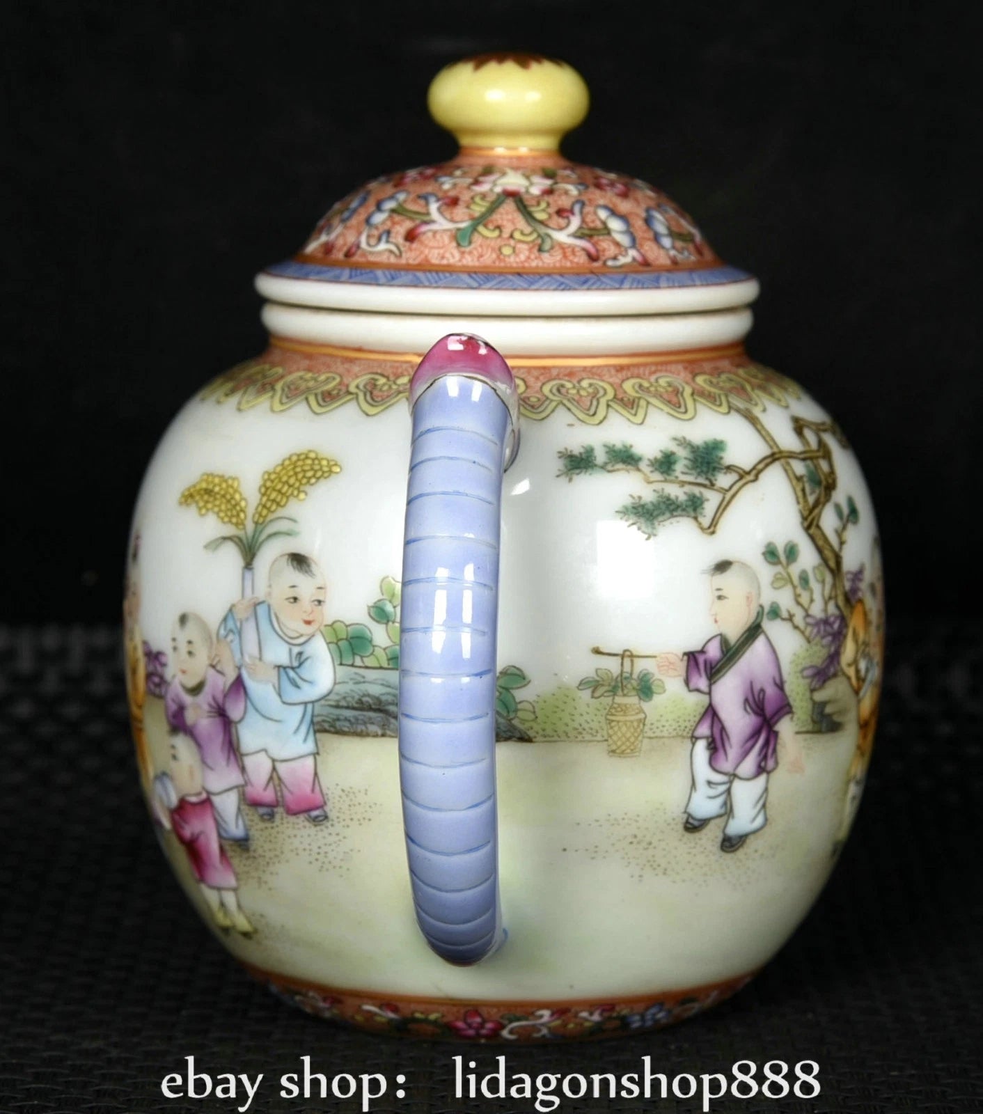 6.2" Qianlong Marked Enamel Porcelain Gilt Human Child Pattern Wine Teapot | eBay