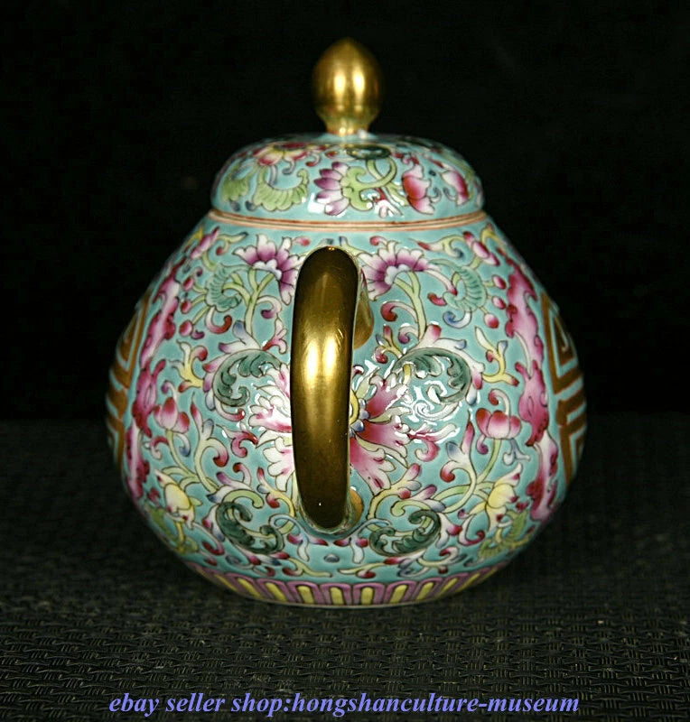 4.8 " Yongzheng Marked China Colour Enamel Porcelain Gilt Dynasty Flower Teapot | eBay