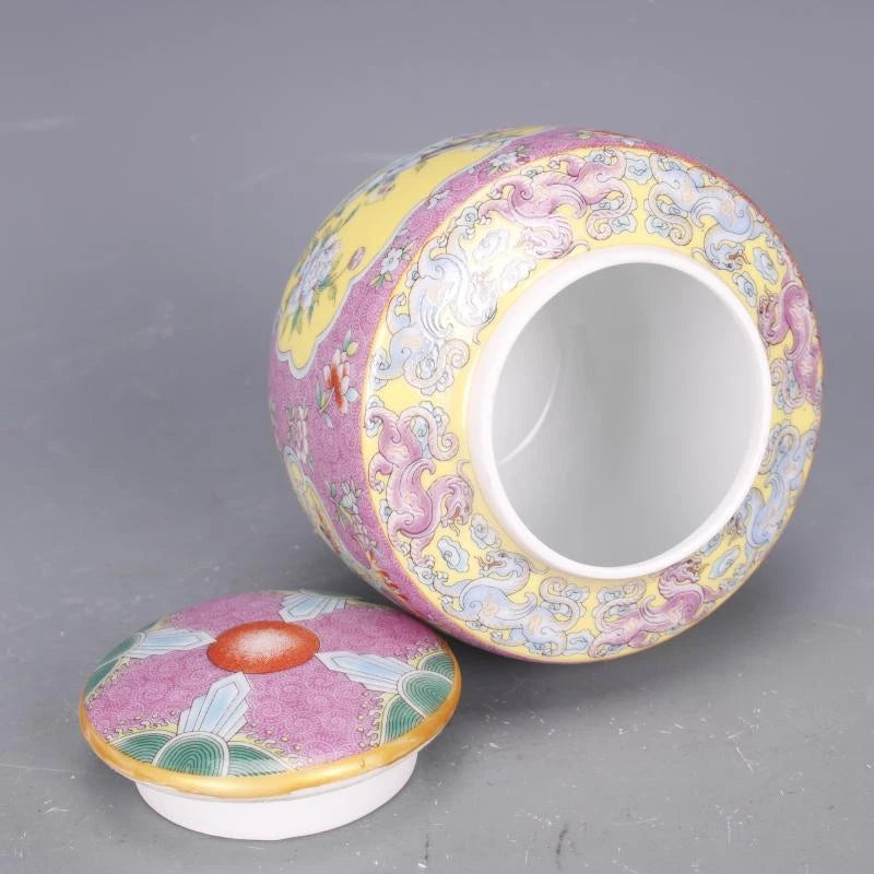 3.9" Chinese Colour Enamels Porcelain Flower Animal Bird Caddy Tea Pot | eBay