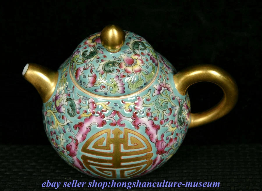 4.8 " Yongzheng Marked China Colour Enamel Porcelain Gilt Dynasty Flower Teapot | eBay