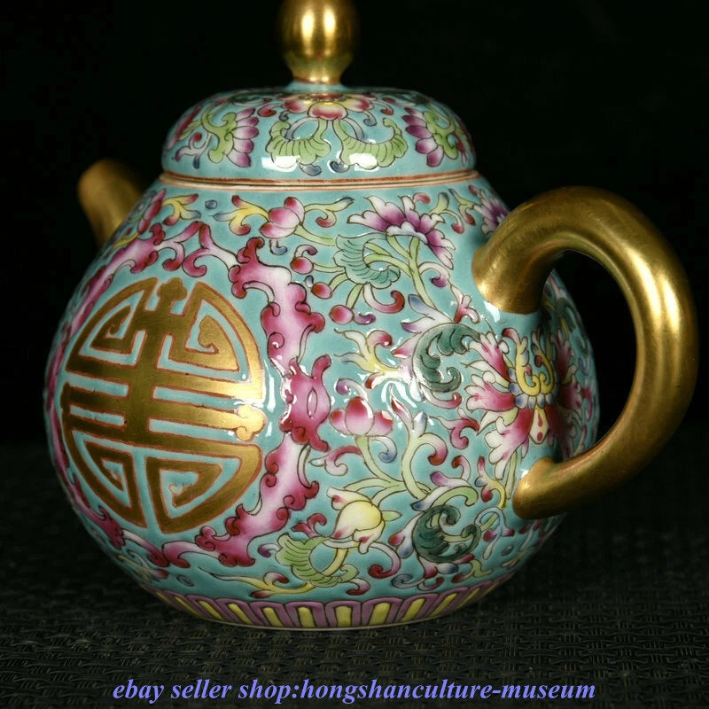 4.8 " Yongzheng Marked China Colour Enamel Porcelain Gilt Dynasty Flower Teapot | eBay