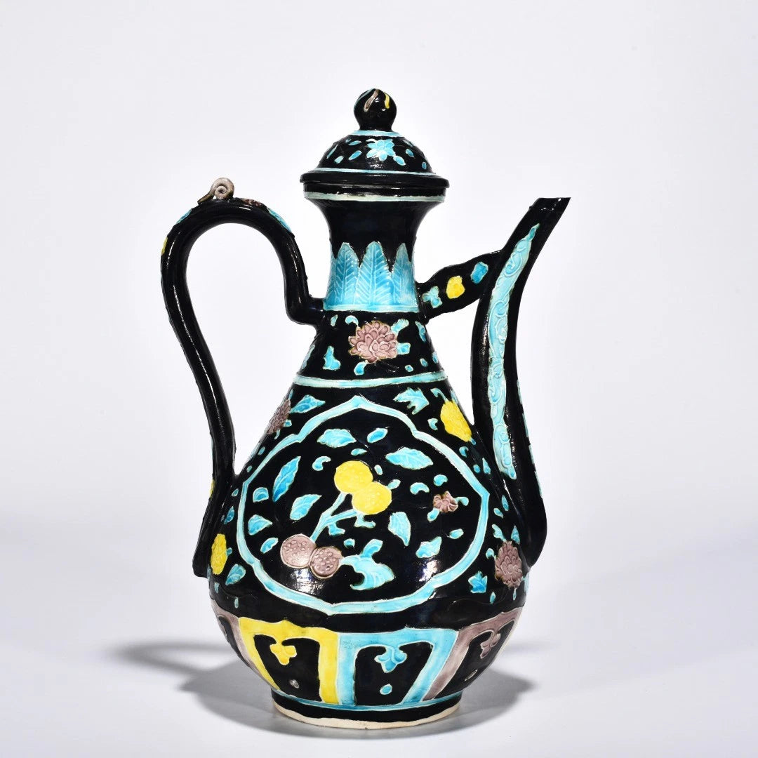 12.2" Old Retro Ming Yongle Mark Porcelain Colour Enamels Flower Fruit Wine Pot | eBay