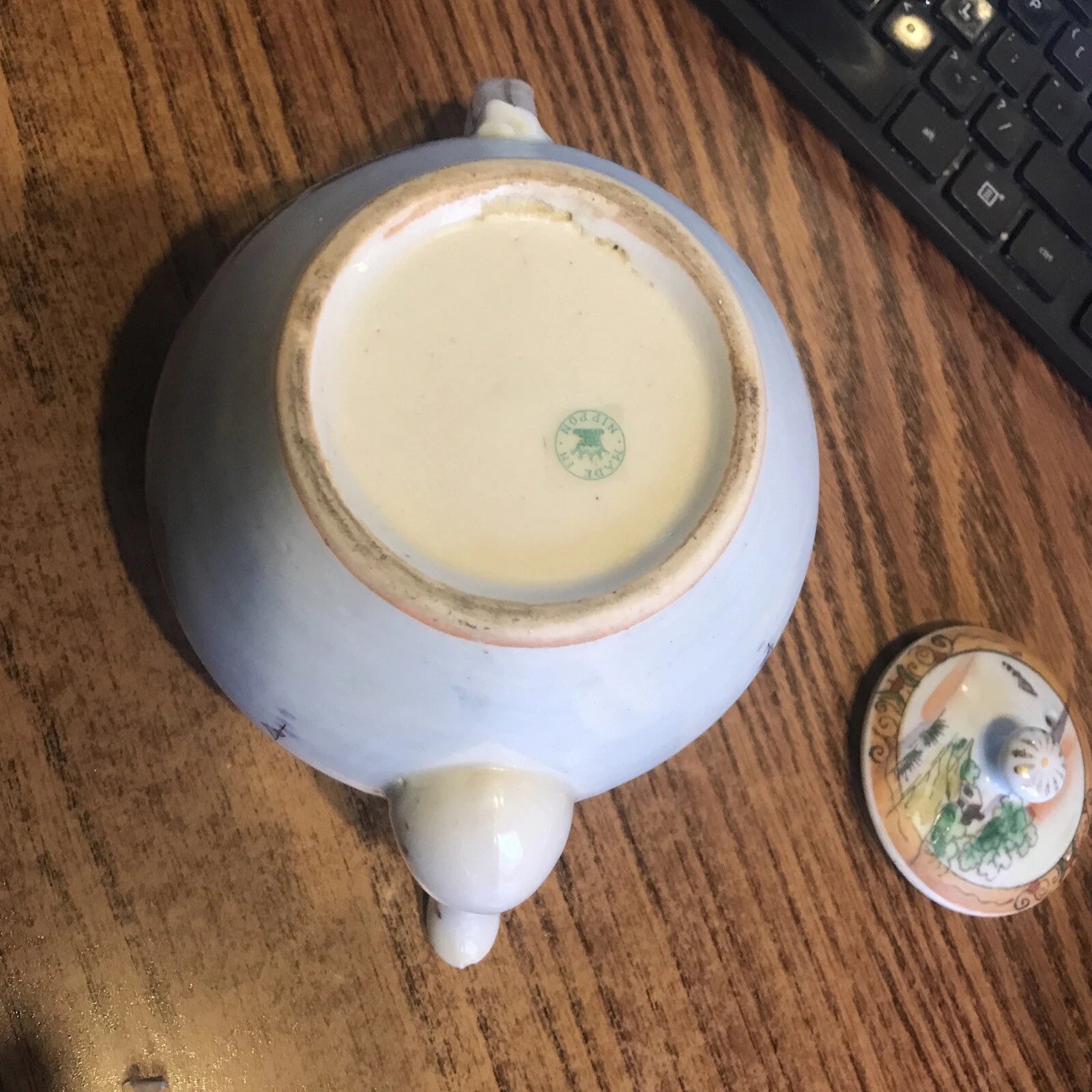 "Made in Nippon" - Hand Painted Landscape Scene Sunset - Lake - Enamel Teapot | eBay