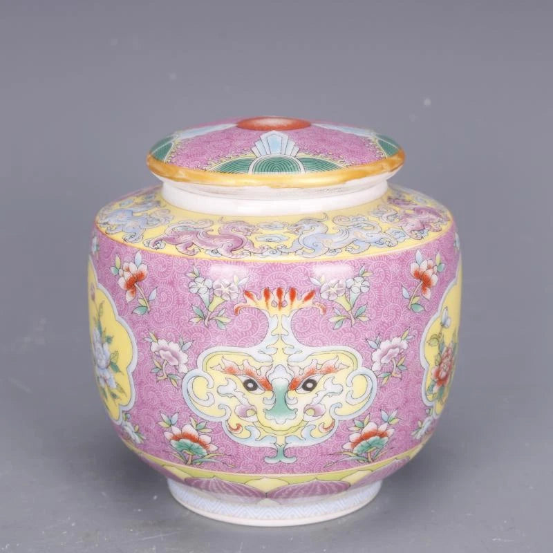 3.9" Chinese Colour Enamels Porcelain Flower Animal Bird Caddy Tea Pot | eBay