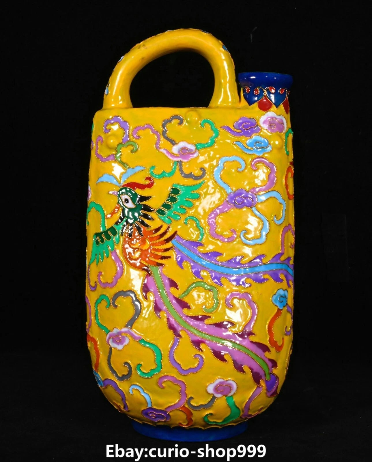 10.2"Old Dynasty Filigree Enamel Porcelain Phoenix Crane Bird Wine Teapot Flagon | eBay