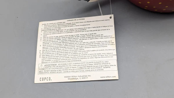 2004 Copco Strawberry Tea Kettle Enamel Pot 2.5 Qt  New With Tag