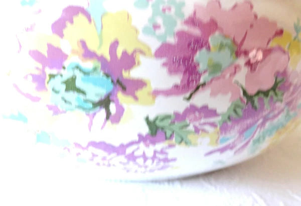 1981 Enamel M. Kamenstein Teapot -- Beautiful Floral Design