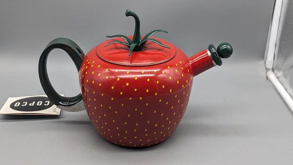 2004 Copco Strawberry Tea Kettle Enamel Pot 2.5 Qt  New With Tag