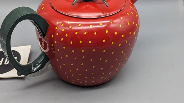 2004 Copco Strawberry Tea Kettle Enamel Pot 2.5 Qt  New With Tag