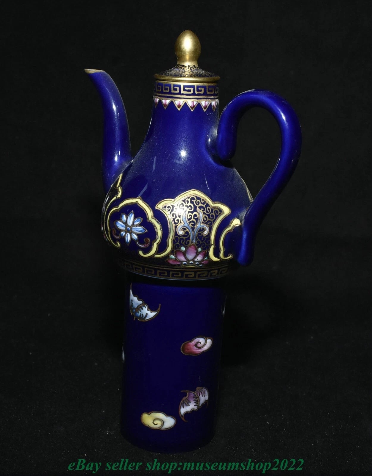 8.8" Marked Yongzheng Chinese Enamel Porcelain Gild Heart Turning Tea Pot Kettle | eBay