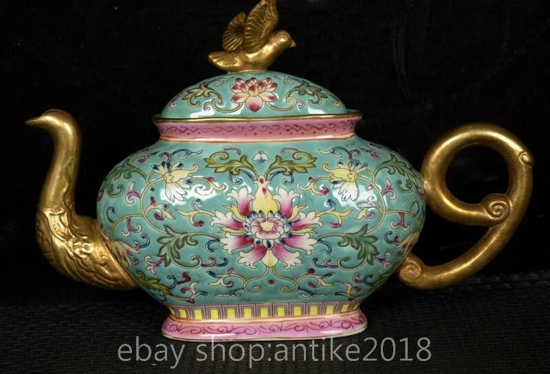 7.8 " Yongzheng Marked China Colour Enamel Porcelain Gilt Dynasty Flower Teapot | eBay