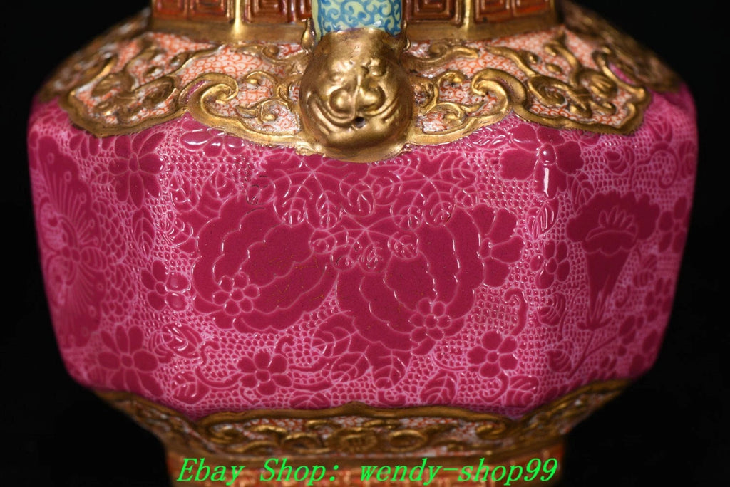 Qianlong Marked Colour Enamel Porcelain Gilt Dragon Lion Head Teapot Teakettle | eBay