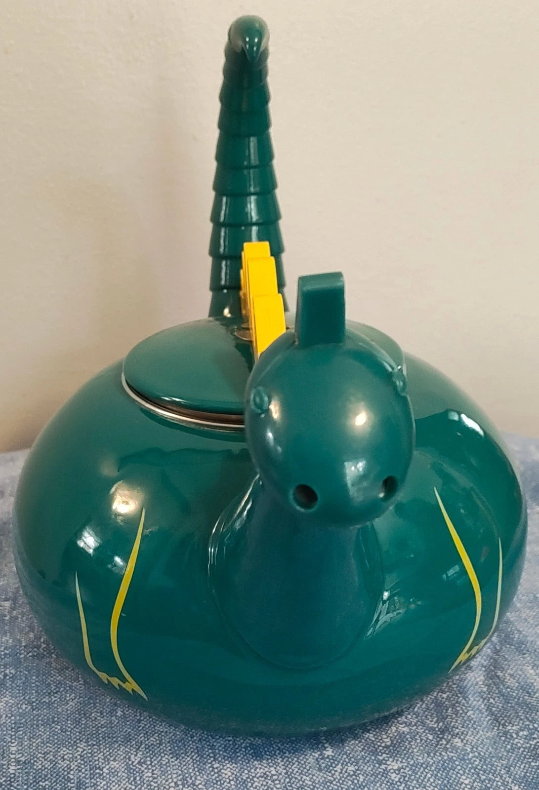 CopCo Kett A Saurus Dinosaur Kettle 1994 Dragon Tea Pot HTF teal yellow spikes | eBay