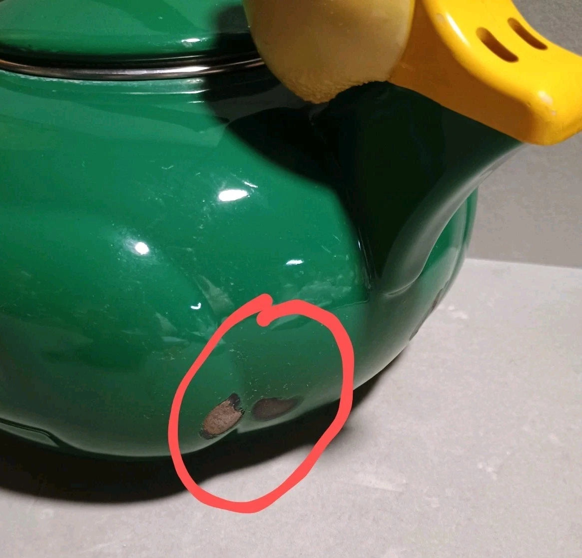 Vintage Kamenstein Green Enamelware Yellow Duck 8" Tea Kettle/Pot Decorative MCM | eBay