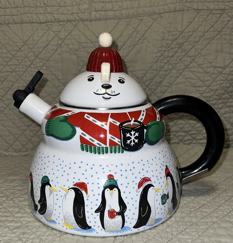 Polar Bear & Penguin 3 Qt Porcelain Enamel Roschko Teapot | eBay