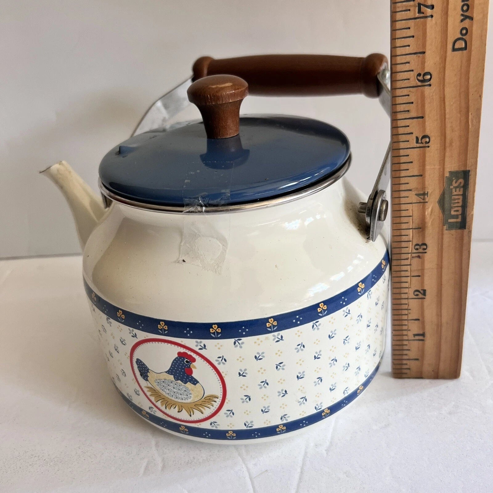 Vintage Enamel Kettle Country Hen Teapot | eBay