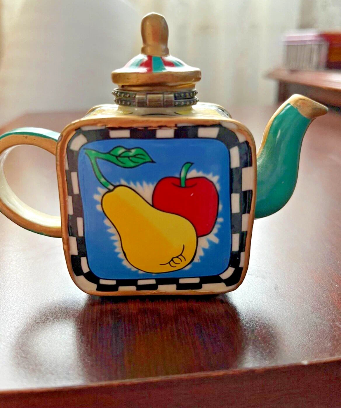 Porcelain Enamel Teapot Trinket Set | eBay