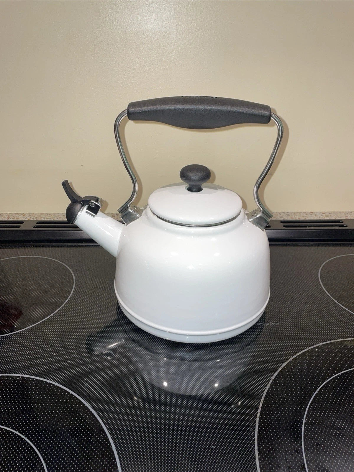 Chantal Enamel on Steel Vintage 1.7 Quart WHITE Whistling Tea Pot Kettle | eBay