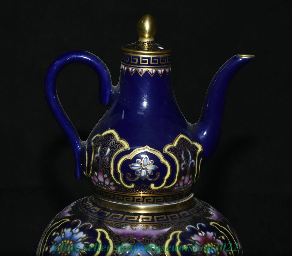 8.8" Marked Yongzheng Chinese Enamel Porcelain Gild Heart Turning Tea Pot Kettle | eBay