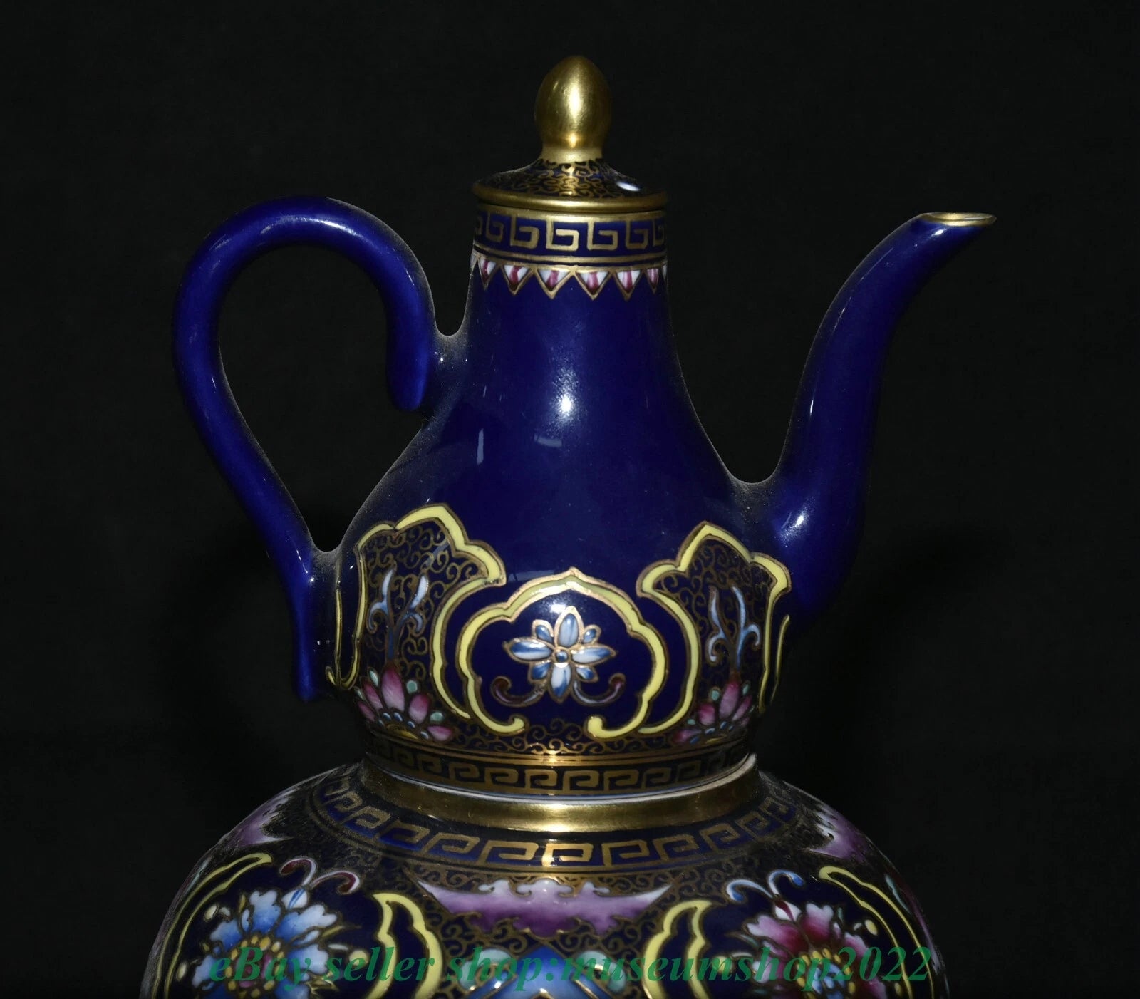 8.8" Marked Yongzheng Chinese Enamel Porcelain Gild Heart Turning Tea Pot Kettle | eBay