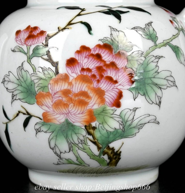 6.8" Old Chinese Kangxi Enamel Porcelain Dynasty Flower Tea Pot Kettle | eBay