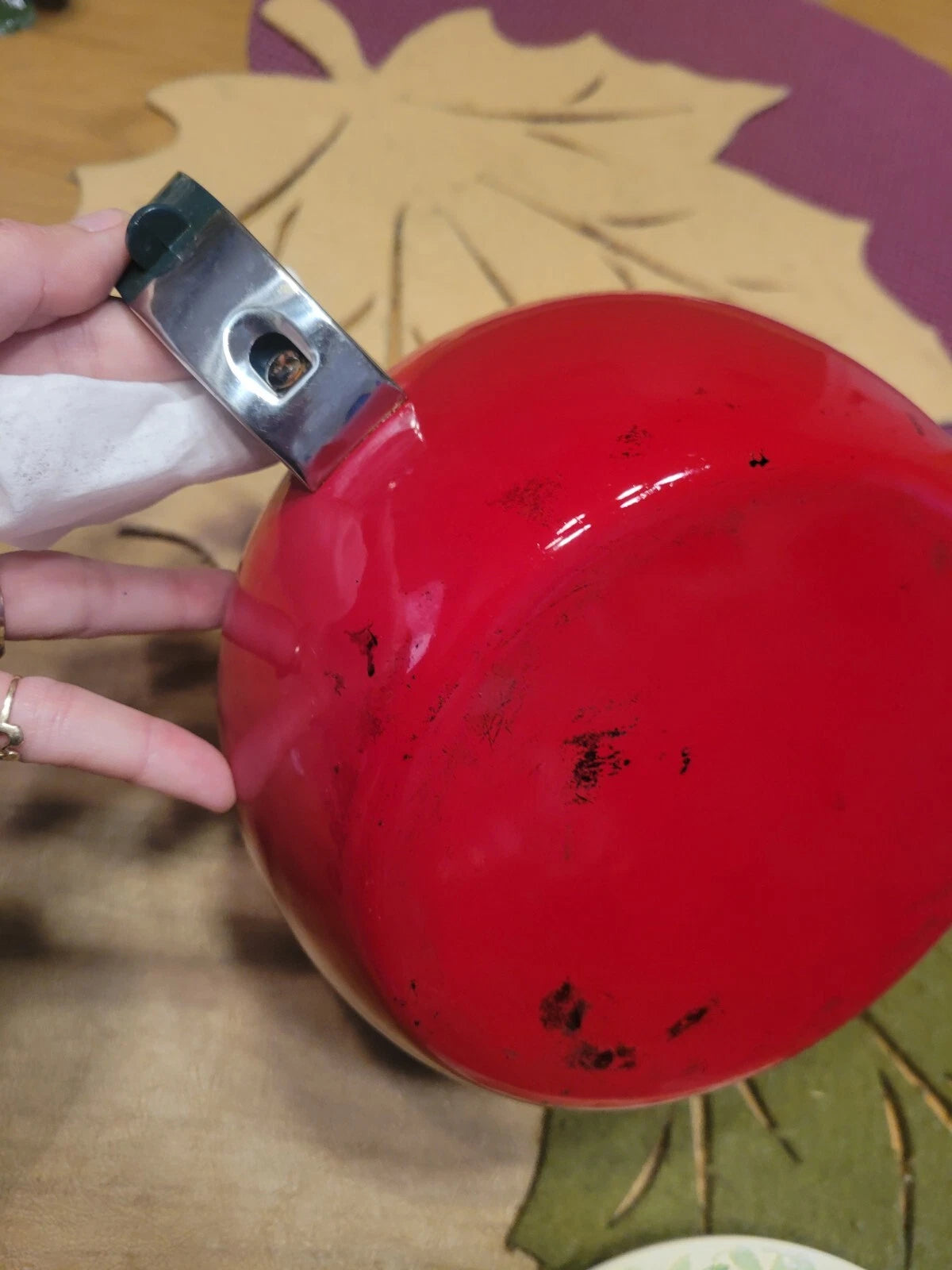 Vintage COPCO Enamel Metal Red Apple Teapot Kettle | eBay