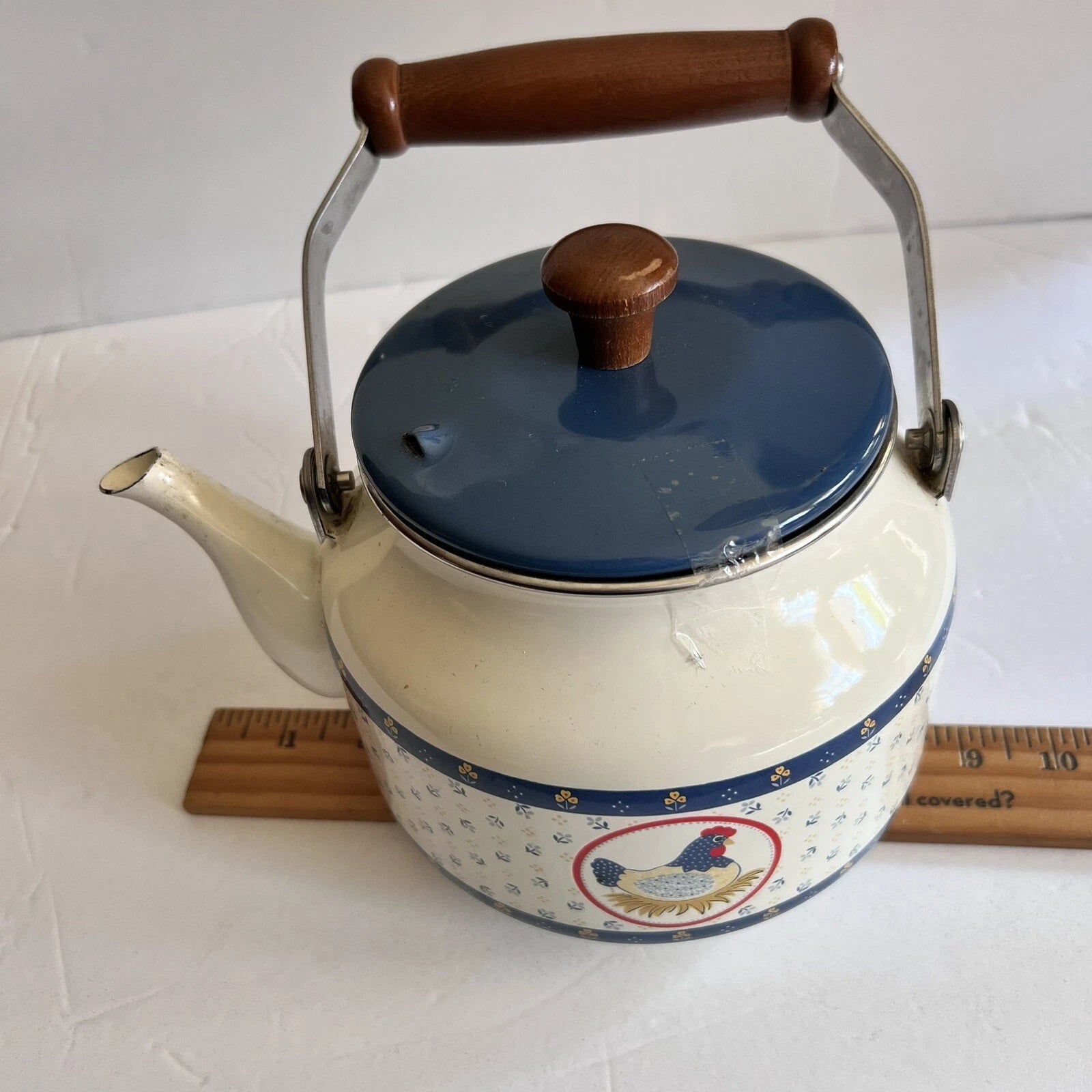 Vintage Enamel Kettle Country Hen Teapot | eBay