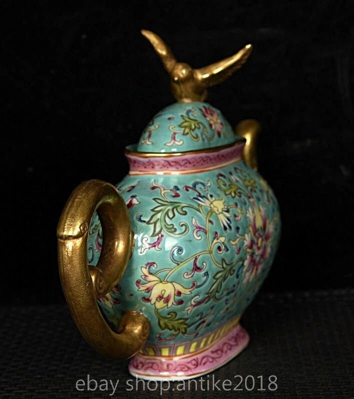 7.8 " Yongzheng Marked China Colour Enamel Porcelain Gilt Dynasty Flower Teapot | eBay