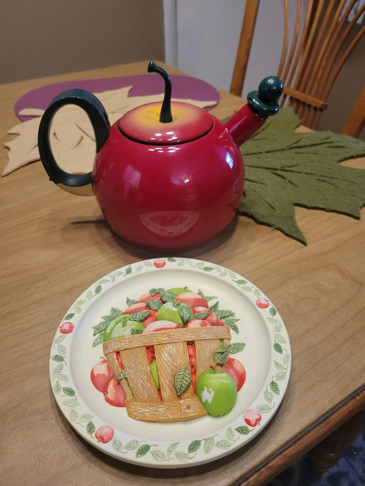 Vintage COPCO Enamel Metal Red Apple Teapot Kettle | eBay