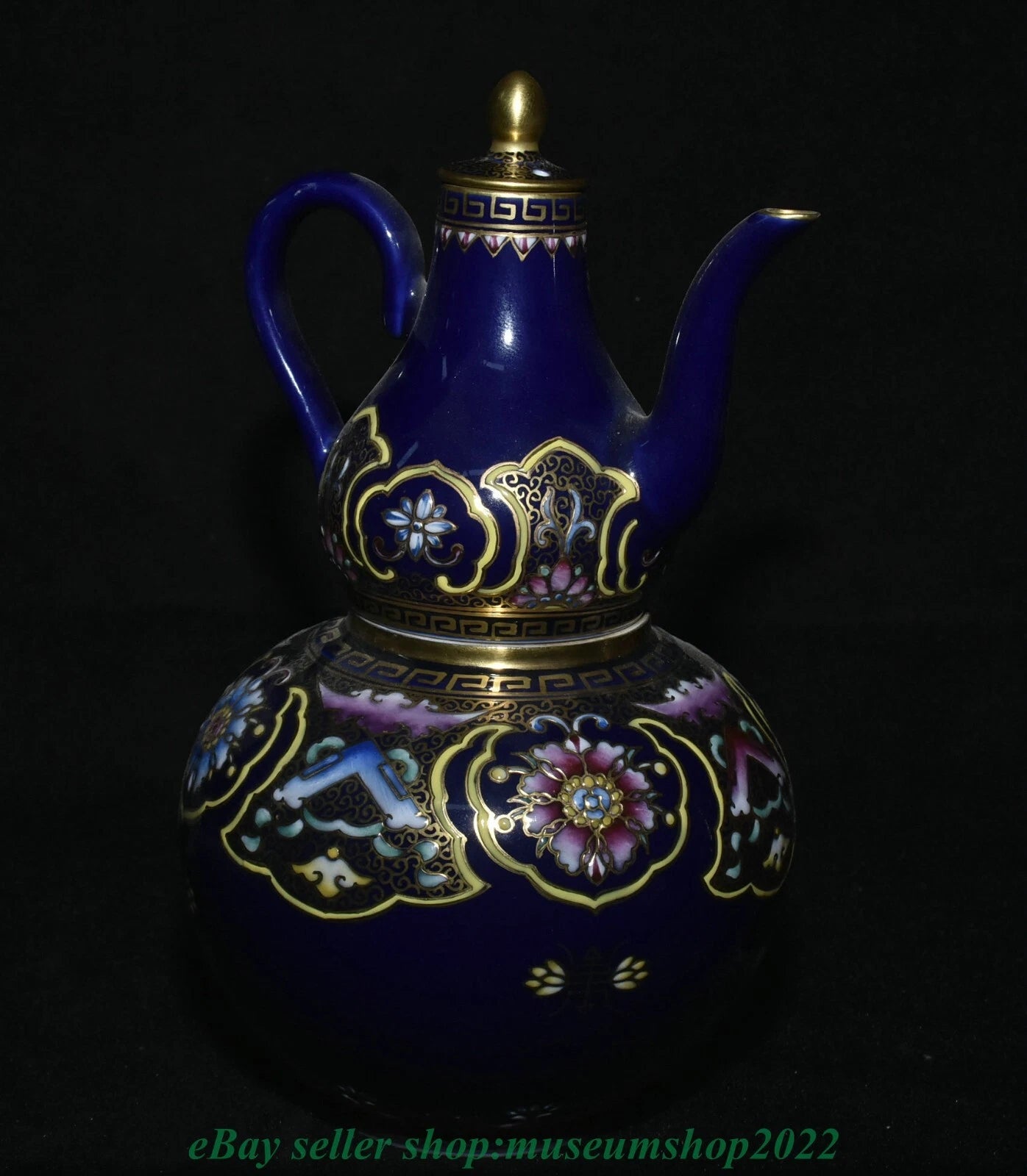 8.8" Marked Yongzheng Chinese Enamel Porcelain Gild Heart Turning Tea Pot Kettle | eBay