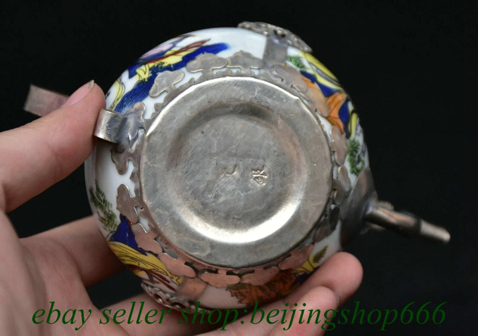 6" Old Chinese Copper Enamel Porcelain Dynasty Beauty Belle Teapot Kettle Statue | eBay
