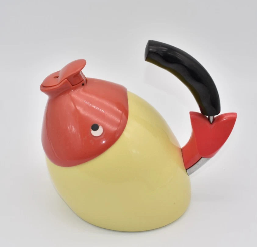 Very Rare Vintage 1998 VIA Ancona ~ Yellow Enamel Fish Teapot | eBay